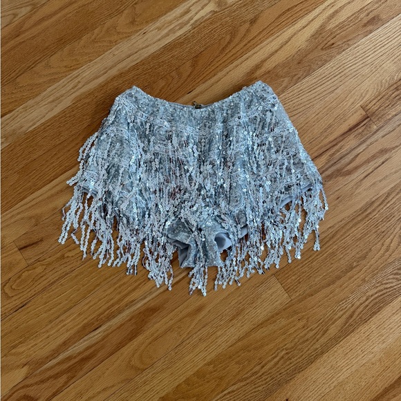 Dolls Kill Pants - Silver sequin hot shorts glitter